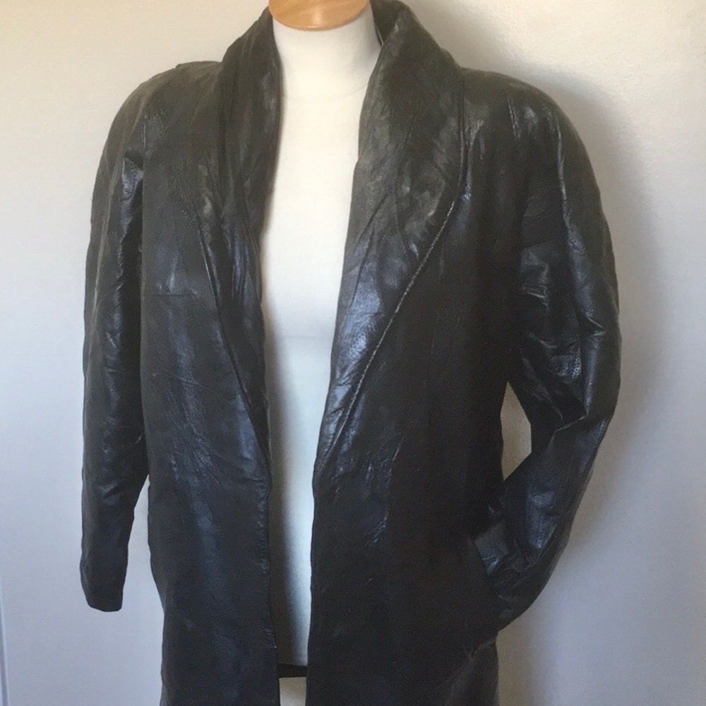 Leather Jacket Woman’s Patchwork Soft Vintage Des… - image 5